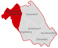 Lage des Stadtteils Bocklemünd/Mengenich im Stadtbezirk Ehrenfeld