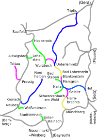 Strecke der Bahnstrecke Münchberg–Selbitz
