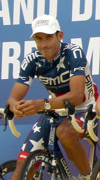 George Hincapié bei der Tour de France-Teampräsentation 2010