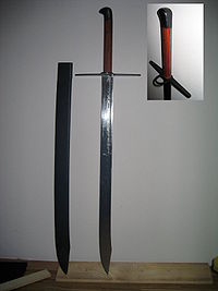Messer mit Scheide, Detail: von oben