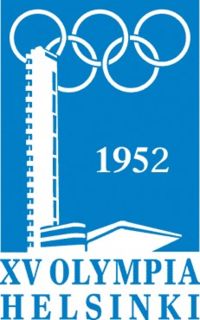 Logo der Olympischen Sommerspiele 1952 mit den Olympischen Ringen