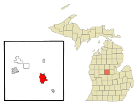 Isabella County Michigan Incorporated and Unincorporated areas Mount Pleasant Highlighted.svg