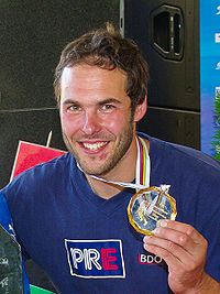 Jan Němec mit der Super-Kombinations-Goldmedaille der WM 2009