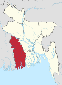 Karte von Bangladesh und Position der Division Khulna