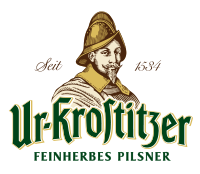 Logo der Marke Ur-Krostitzer mit dem Schwedenkönig Gustav II. Adolf