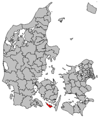Lage von Ærø Kommune in Dänemark