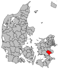 Lage von Faxe Kommune in Dänemark