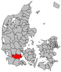 Lage von Haderslev in Dänemark