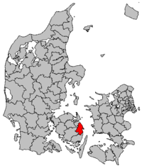 Lage von Nyborg Kommune in Dänemark