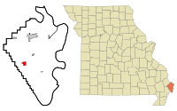Mississippi County Missouri Incorporated and Unincorporated areas East Prairie Highlighted.svg