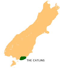 Lage der Catlins auf der Südinsel