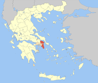 Lage der Präfekturbezirk Ostattika(1972–2010) innerhalb Griechenlands