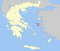 Lage der Präfektur Chios innerhalb Griechenlands