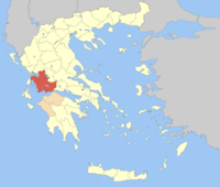 Lage der Präfektur Ätolien-Akarnanien innerhalb Griechenlands
