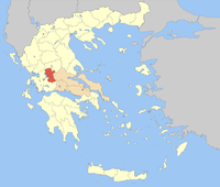 Lage der Präfektur Evrytania innerhalb Griechenlands