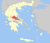 Lage der Präfektur Fthiotida innerhalb Griechenlands