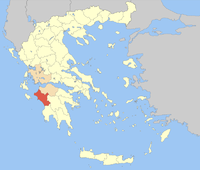 Lage der Präfektur Elis innerhalb Griechenlands