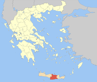Lage der Präfektur Iraklio (1915–2010) innerhalb Griechenlands