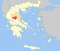 Lage der Präfektur Karditsa innerhalb Griechenlands