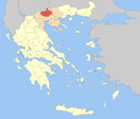 Lage der Präfektur Kilkis (1934–2010) innerhalb Griechenlands