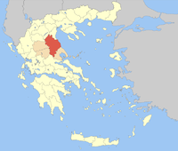 Lage der Präfektur Larisa innerhalb Griechenlands