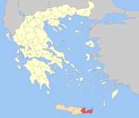 Lage der Präfektur Lasithi innerhalb Griechenlands