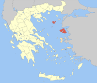 Lage der Präfektur Lesbos innerhalb Griechenlands