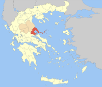 Lage der Präfektur Magnisia innerhalb Griechenlands