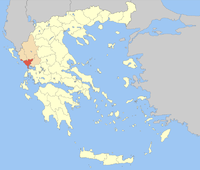 Lage der Präfektur Preveza innerhalb Griechenlands