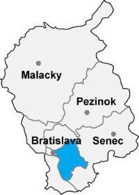 Okres Bratislava II in der Slowakei