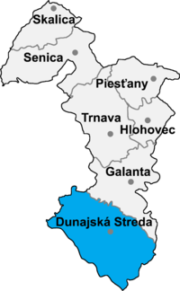 Okres Dunajská Streda in der Slowakei