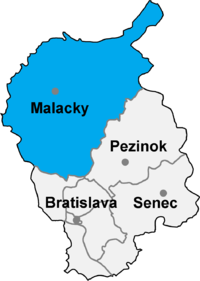 Okres Malacky in der Slowakei
