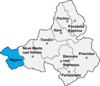 Okres Myjava in der Slowakei