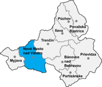 Okres Nové Mesto nad Váhom in der Slowakei