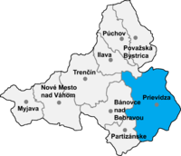 Okres Prievidza in der Slowakei