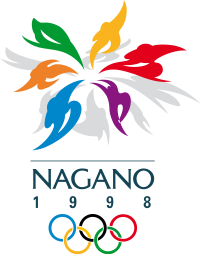 Logo der Olympischen Winterspiele von Nagano 1998 mit den Olympische Ringen