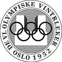 Logo der Olympischen Winterspiele 1952 mit den Olympische Ringen