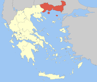 Lage der Verwaltungregion Ostmakedonien und Thrakien innerhalb Griechenlands