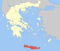 Lage der Verwaltungregion Kreta innerhalb Griechenlands