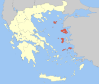 Lage der Verwaltungregion Nördliche Ägäis innerhalb Griechenlands