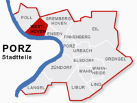 Abgrenzung Stadtteil Westhoven in Porz