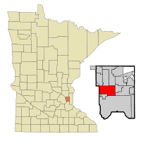 Lage von Roseville in Minnesota und im Ramsey County