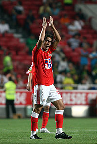 Rui Costa 2007 im Spiel Benfica Lissabon gegen Naval 1º Maio nach seinem Tor zum 2:0