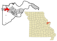 St. Charles County Missouri Incorporated and Unincorporated areas Wentzville Highlighted.svg