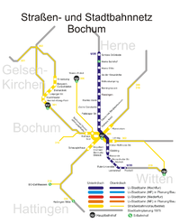 Strecke der Stadtbahn Bochum