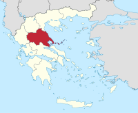 Lage der Region Thessalien innerhalb Griechenlands