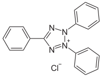 Strukturformel von Triphenyltetrazoliumchlorid