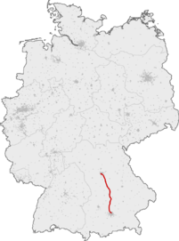 Strecke der Schnellfahrstrecke Nürnberg–Ingolstadt–München