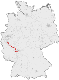 Strecke der Schnellfahrstrecke Köln–Rhein/Main