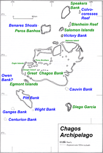 Karte des Chagos-Archipels mitder Great Chagos Bank